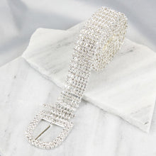 Load image into Gallery viewer, Chloe Crystal Rhinestone Chain Belt - Silver