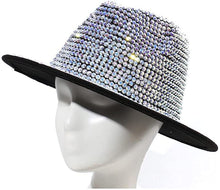 Load image into Gallery viewer, Top Headwear Fashion Bling Rhinestone Studded Wide Brim Womens Fedora Panama Hat