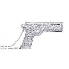 Load image into Gallery viewer, Guns Out 3D Pistol Gun Shaped Chains Shoulder Bags Women Pu Leather Crossbody Bag Lady Small Purses Clutch Bag for Girls