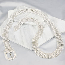 Load image into Gallery viewer, Chloe Crystal Rhinestone Chain Belt - Silver