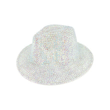 Load image into Gallery viewer, Top Headwear Fashion Bling Rhinestone Studded Wide Brim Womens Fedora Panama Hat