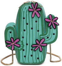 Load image into Gallery viewer, Cactus Shape PU Leather Mini Cross Body Bag Cute Purses Shoulder Chain Bag