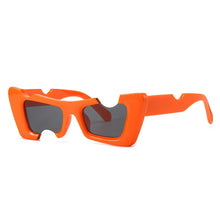Load image into Gallery viewer, Small Cat Eye Off Sunglasses Men Women Retro Fashion Notch Hole Sun Glasses White Shades Luxury Brand Design Eyewear Accessories
