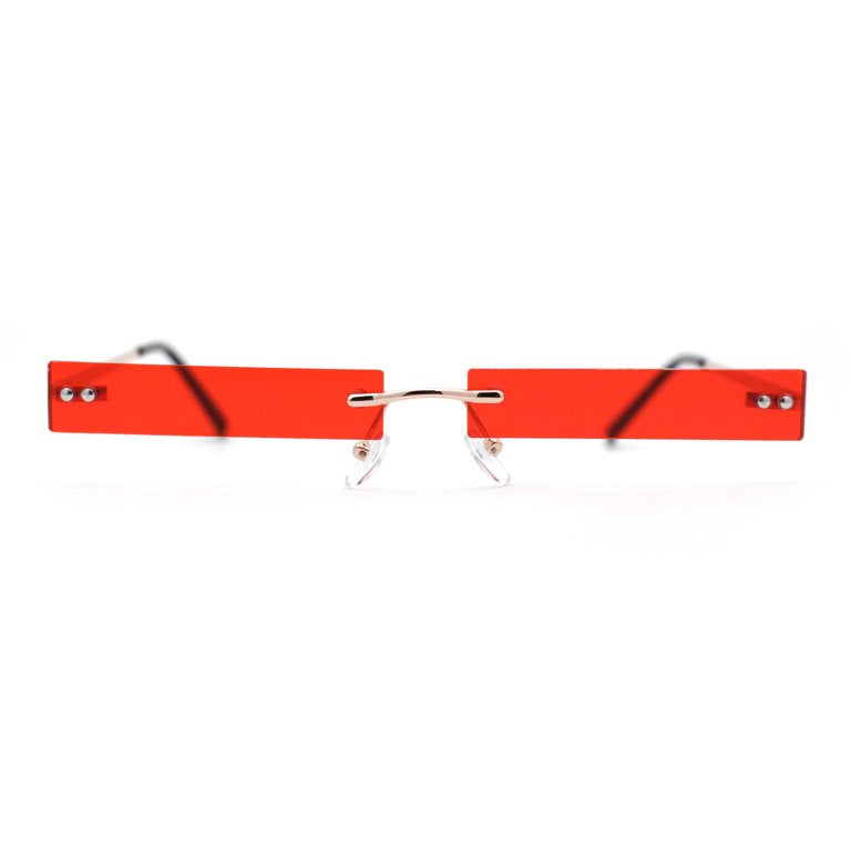 Rimless Avant Garde Slit Narrow Lens Pimp Shade Sunglasses