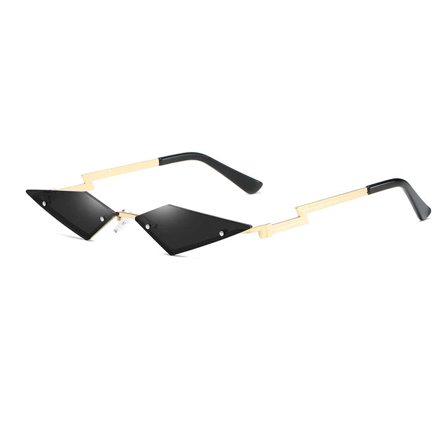 Diamond Shape Rimless True Film Sun Glasses gafas UV400 Trending Narrow Eyewear Streetwear Sunglasses Women