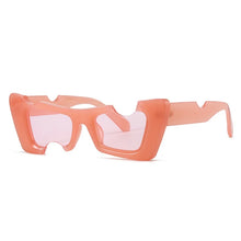 Load image into Gallery viewer, Small Cat Eye Off Sunglasses Men Women Retro Fashion Notch Hole Sun Glasses White Shades Luxury Brand Design Eyewear Accessories
