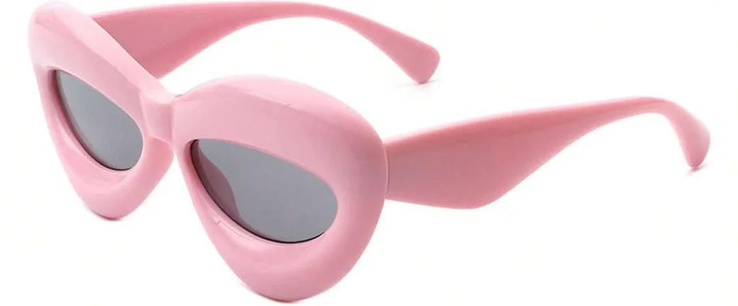 Fashion Inflated Cat-eye Sunglasses for Women Oversized Frame Sexy Lip Candy Color Glasses Trendy Designer Style