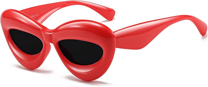 Fashion Inflated Cat-eye Sunglasses for kids Oversized Frame Sexy Lip Candy Color Glasses Trendy Designer Style