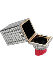 Load image into Gallery viewer, Women Lipstick Shape Inlaid Rhinestone Crystal Glitter Evening Bags Purses Clutch Sparkly Banquet Handbag
