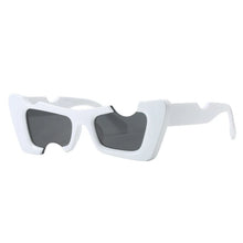 Load image into Gallery viewer, Small Cat Eye Off Sunglasses Men Women Retro Fashion Notch Hole Sun Glasses White Shades Luxury Brand Design Eyewear Accessories
