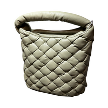 Load image into Gallery viewer, Ecostitch Large Vegan Leather Quilted Puffer Totebag
