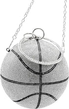 Load image into Gallery viewer, Star Basketball Clutch Women Basketball Shaped Cross Body Purse Rhinestone Round Ball Crystal Evening Bag Clutch Handbag for Wedding Party
