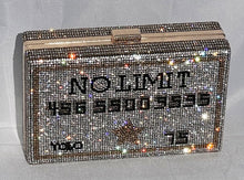Load image into Gallery viewer, No Limit No Limit Credit Card | Rhinestone Purse | Bling Evening Bag | Crystal Clutch | Bedazzle Gift | Ultra Sparkle | Exclusive
