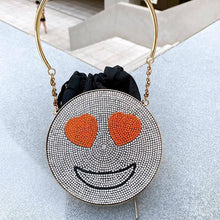 Load image into Gallery viewer, Happy and Sad Face Emoji Luxury Crystal Purse
