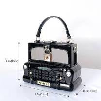 Load image into Gallery viewer, Black Car Shape Women Handbag Shoulder Bag Acrylic Box Style Purse Crossbody Bag Female Party Clutch Designer Evening Bag
