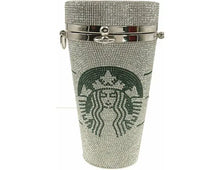 Load image into Gallery viewer, Starbucks Inspired full rhinestone purse handbag evening bag
