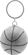 Load image into Gallery viewer, Star Basketball Clutch Women Basketball Shaped Cross Body Purse Rhinestone Round Ball Crystal Evening Bag Clutch Handbag for Wedding Party
