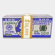 Load image into Gallery viewer, Dollar Dolla Bill Money Clutch Rhinestone Purse 10000 Dollars Stack of Cash Evening Handbags Shoulder Wedding Dinner
