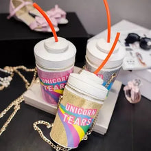 Load image into Gallery viewer, Unicorn Tears Fashion Crossbody Bag, Unicorn Tears Girls Cute Drink Cross Body Bag Chain Purse Clutch Bag for Girl
