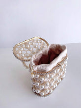 Load image into Gallery viewer, Pearl Top-Handle Women Metal Bucket Bag Crystal Evening Purses and Clutches Formal Wedding Handbags
