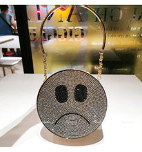 Load image into Gallery viewer, Happy and Sad Face Emoji Luxury Crystal Purse

