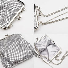 Load image into Gallery viewer, Zlybola Beaded Sequin Evening Small Handbags Clutch Purses for Women Metal mesh Small Crossbody Bag Cell Phone Purse Wallet
