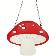 Youngy Women Mushroom Shape Pu Leather Shoulder Crossbody Bag Tote Chain Satchel Purse