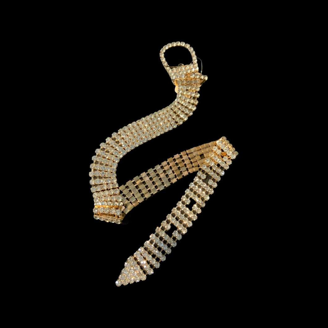 Diamond Girl Belt Rhinestone Chain Belt Gold