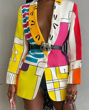 Load image into Gallery viewer, Pix Art Fashion Printing Deep V Neck Sexy Blazer
