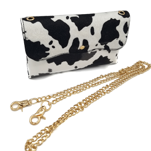 Cow Crossbody Belt Bag Cow Print Black
