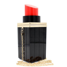 Load image into Gallery viewer, Pucker Up Lipstick Shape Acrylic Crossbody Clutch
