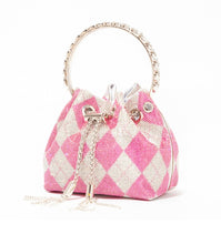 Load image into Gallery viewer, Torrie Tassel Luxury Bling Hand Bags Ladies Elegant Shiny Drawstring Bucket Bag
