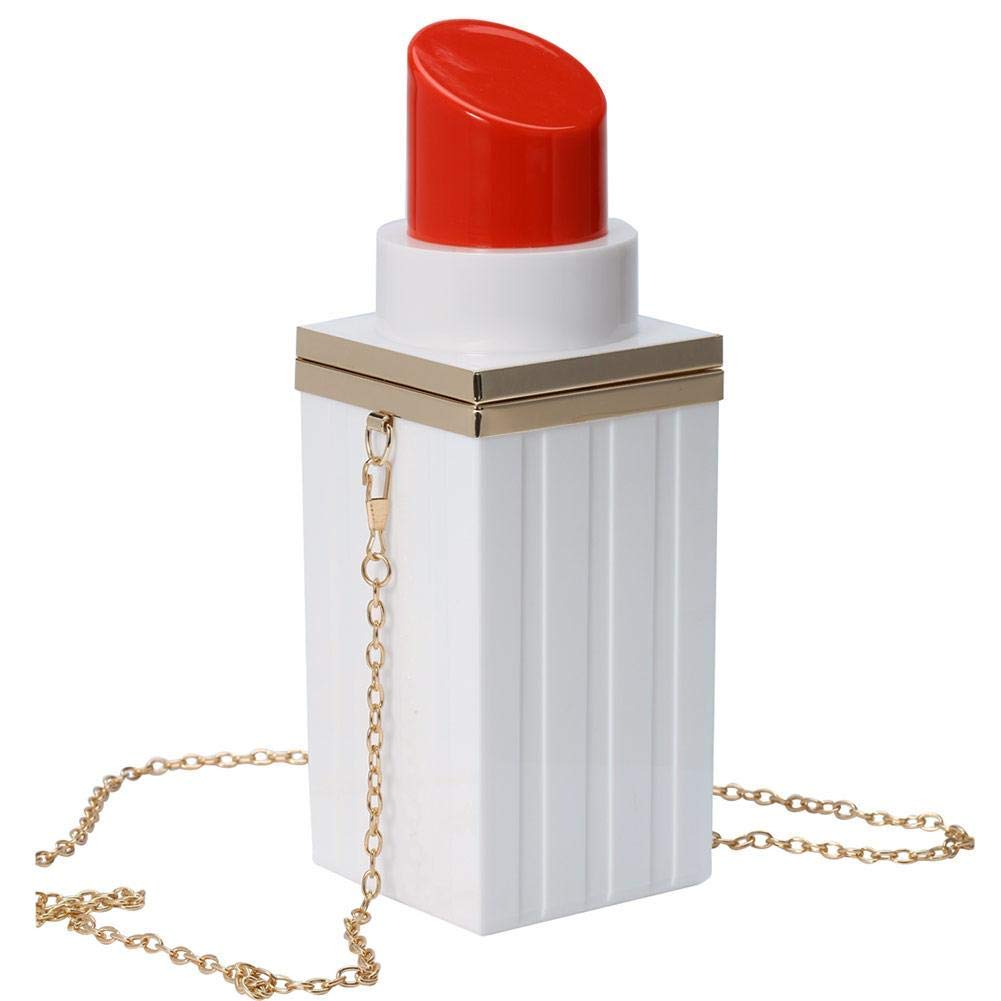 Pucker Up Lipstick Shape Acrylic Crossbody Clutch