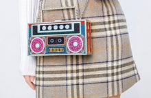 Load image into Gallery viewer, Played Out Radio Clutch Women Crystal Radio Evening Clutch Bag for Wedding Party Bridal Metal Handle Shiny Color Rhinestone
