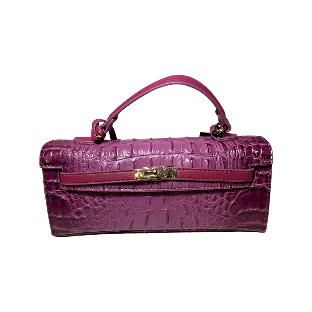 Sissy Faux Ostrich/ Croc Purse
