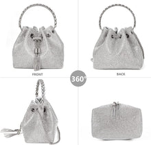 Load image into Gallery viewer, Torrie Tassel Luxury Bling Hand Bags Ladies Elegant Shiny Drawstring Bucket Bag

