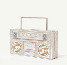 Load image into Gallery viewer, Played Out Radio Clutch Women Crystal Radio Evening Clutch Bag for Wedding Party Bridal Metal Handle Shiny Color Rhinestone
