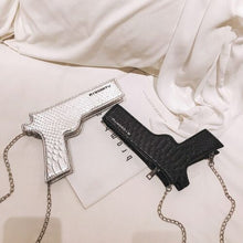 Load image into Gallery viewer, Guns Out 3D Pistol Gun Shaped Chains Shoulder Bags Women Pu Leather Crossbody Bag Lady Small Purses Clutch Bag for Girls

